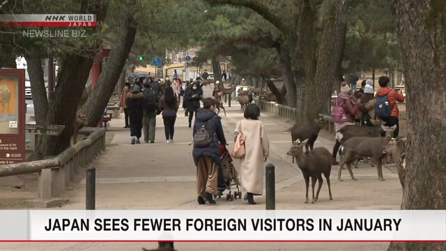 Japonya Ocak ayında daha az yabancı ziyaretçi gördü